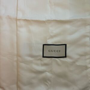 Gucci Cream Fabric Storage Bag with Black Logo Patch